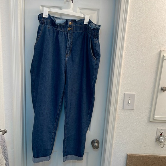 Forever21 paperboy Jean pants. 2x. Elastic waist all around - Picture 1 of 5